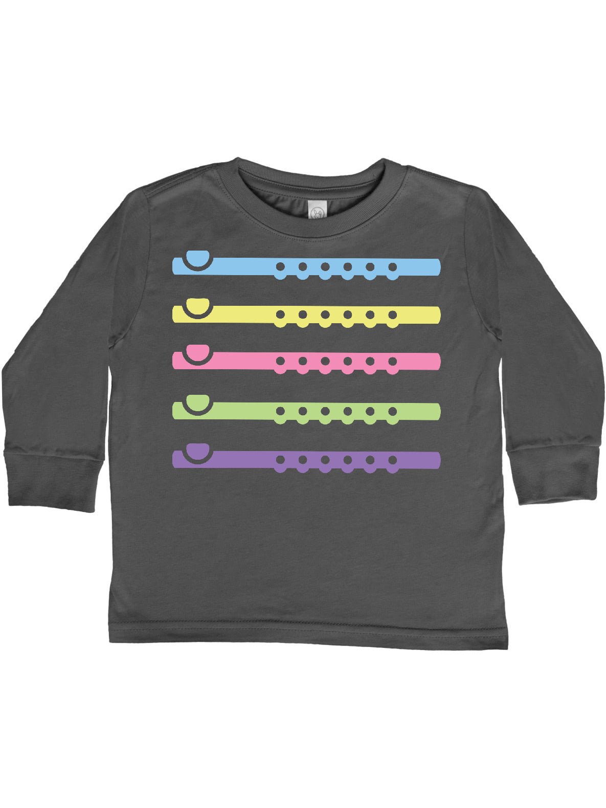 inktastic Flute Music Gift for Kids Toddler Long Sleeve T-Shirt