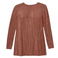 thumbnail image 6 of Bovemsi Women's Long Sleeve Tops Plus Size T Shirt 2025 Fall Crew Neck Pleated Pullover Loose Fit Long Sleeve Blouse, 6 of 7