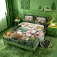 thumbnail image 2 of meiyoeat Happy Camping Bed Sheets,Girls,Cute Gnome Camper Print Full Size Sheets For Girl,4-Piece,1 Flat Sheet,1 Fitted Sheet and 2 Pillowcases, 2 of 6