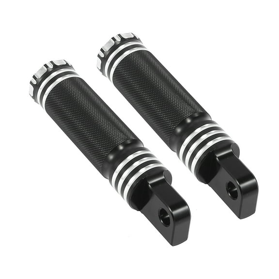 Pair Motorcycle Foot Pegs Aluminum Alloy Black Replacement for Harley Dyna