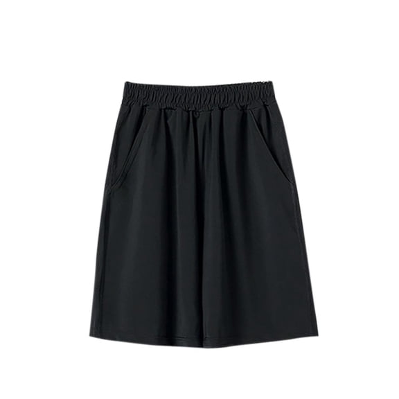 Bxsruta Girls Shorts, Solid Color Children's Sports Shorts Summer Drying Shorts Ice Silk Boy Pant, Black 5 Years