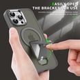 thumbnail image 5 of For Magsafe Magnetic Stand Invisible Support Phone Case for iPhone 16 15 14 11 12 13 Pro Max Plus Hard Anti-fall Matte Back case Blue For iPhone 11, 5 of 5