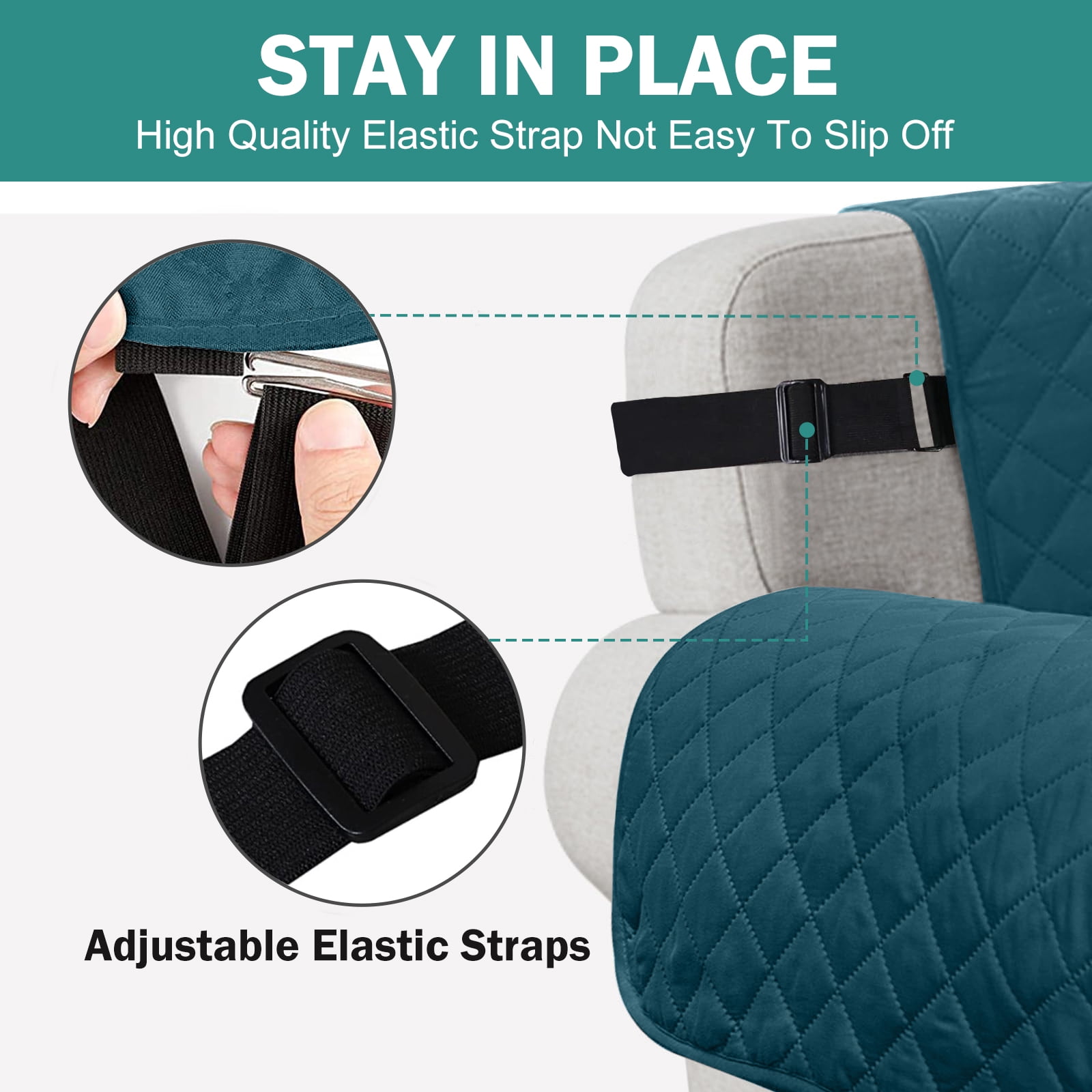 100% Waterproof Sofa Cover Machine Washable Couch Cover Non Slip Furniture Protector Slipcover for Dogs, Children, Pets, Oversized Sofa, Aqua Blue