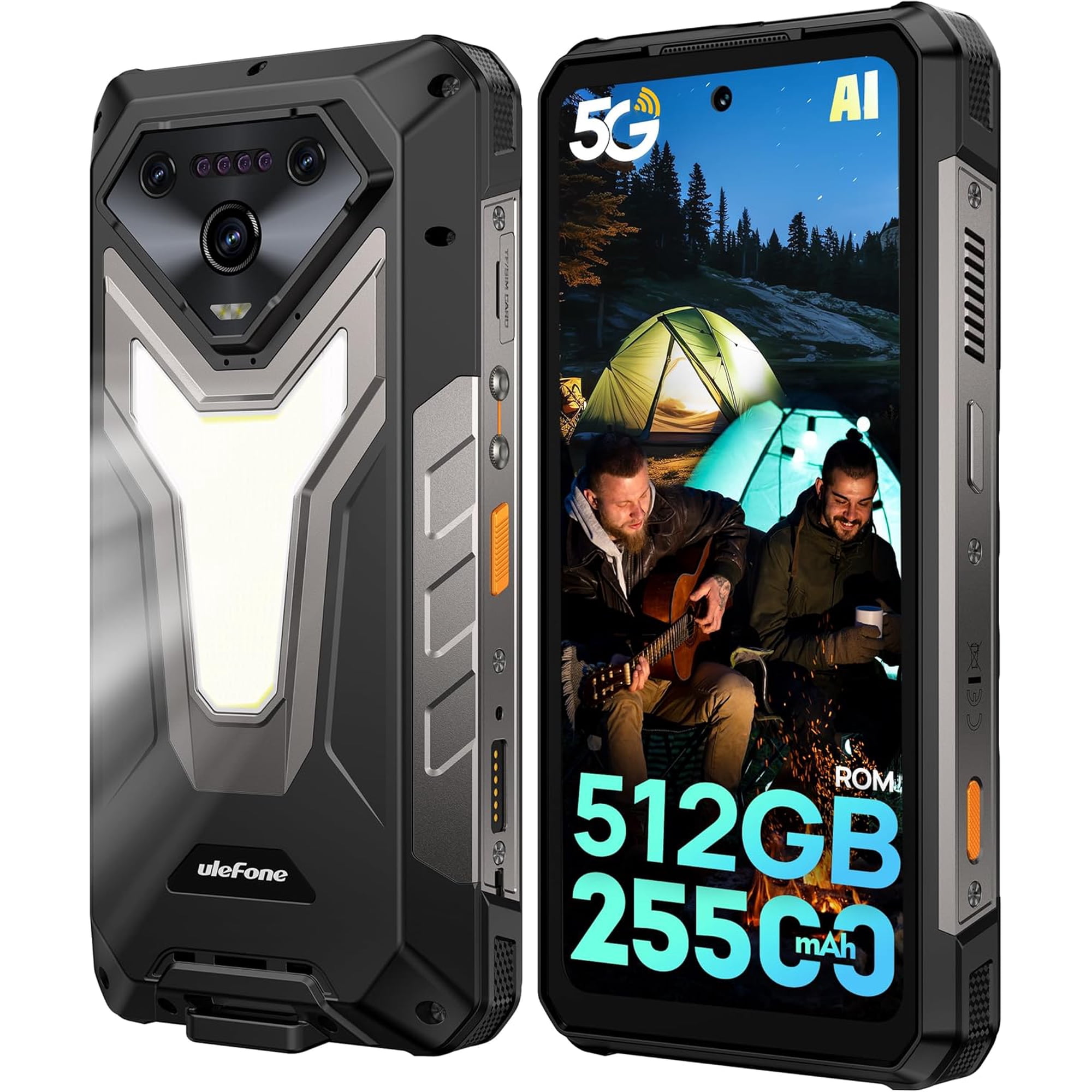 Ulefone Armor 34 Plus 5G Rugged Phone, 32GB/512GB, 25500mAh 66W, Android 15, 6.95-inch screen,Black
