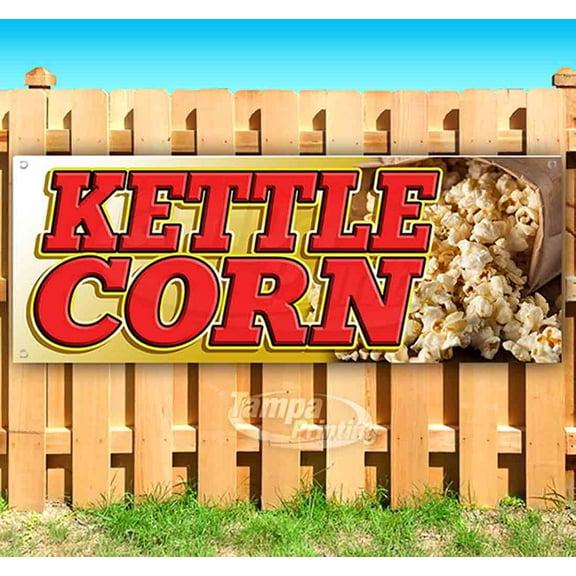 Kettle Corn 13 oz Vinyl Banner With Metal Grommets