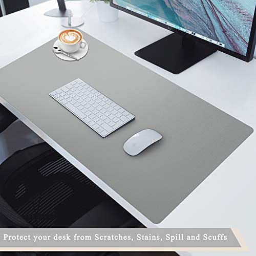 32” x 16” Waterproof Desk Writing Mat Multi-Color Non-Slip Mouse Pad Large Desk Blotter Protector Light Pink TOWWI PU Leather Desk Pad with Suede Base