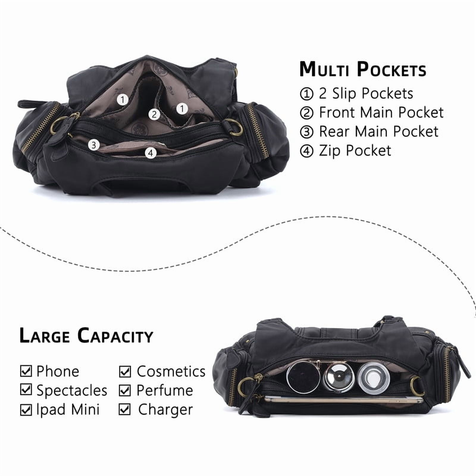 Angelkiss Purse for Women PU Wallet With Adjustable Shoulder Strap Crossbody Bag Single Satchel Handbags Hobo Bag