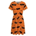 thumbnail image 4 of Cute Bat Dress Summer Street Style Dresses Female Short Sleeve Printed Sundress, 4 of 7
