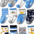 thumbnail image 4 of CAUYDY Kids Boys Floor Socks 12PC Set Children's Grip Crew Socks Mid Cut Fall Winter Spring Gift for Child Sizes 5-7 Years, 4 of 4