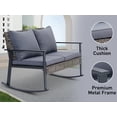 thumbnail image 3 of Ainfox 4-Piece Outdoor Patio Furniture Sofa Set, Includes 2 Swivel Glider Chairs,1 Tempered Glass-top Coffee Table and 1 Rocking Loveseat, 3 of 13