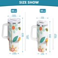 thumbnail image 6 of Yayeee 40oz Stainless Steel Tumbler with Straw and Handle Double-Wall Insulated Travel Water Bottle, Orange Retro Flower, 6 of 8