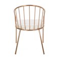 thumbnail image 6 of Noble House Gavin Modern Velvet Dining Chair with Stainless Steel Frame, Set of 2, Beige, Rose Gold, 6 of 8