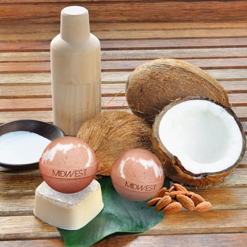 Almond Coconut Luxury Bath Bombs -Set of 10 - Extra Large - 4.5oz