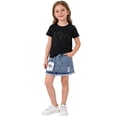 thumbnail image 2 of Vividxx Girls Outfit Set Summer Fashion Printed Short Sleeve T Shirt And Denim Skirt Little Girls Casual & Playwear Fashion Girls Clothing, 2 of 4