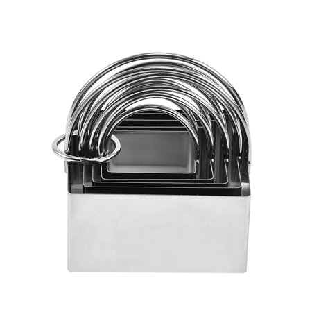 

VeliToy 5Pcs Stainless Steel Biscuit Mold Vegetable Shape Cutter Set Round/Square Shape for Cookies Fruit Kids Baking(Square)