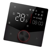 M Buder Smart WiFi Thermostat 2 Tube Central Air Conditioner Temperature Controller with Digital Display Touch Screen Programmable 5 and 2 Schedule for Home and Office Heating Cooling, Black