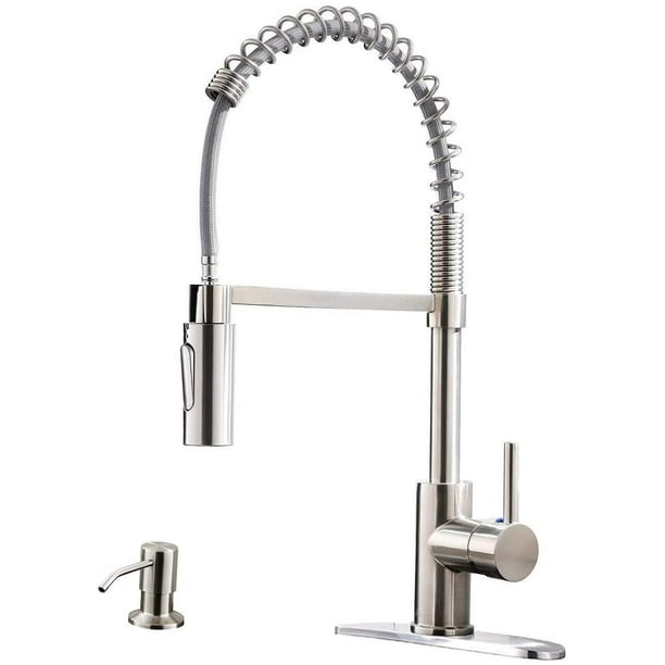 APPASO Modern Spring Commercial Pull Down Kitchen Faucet Brushed Nickel