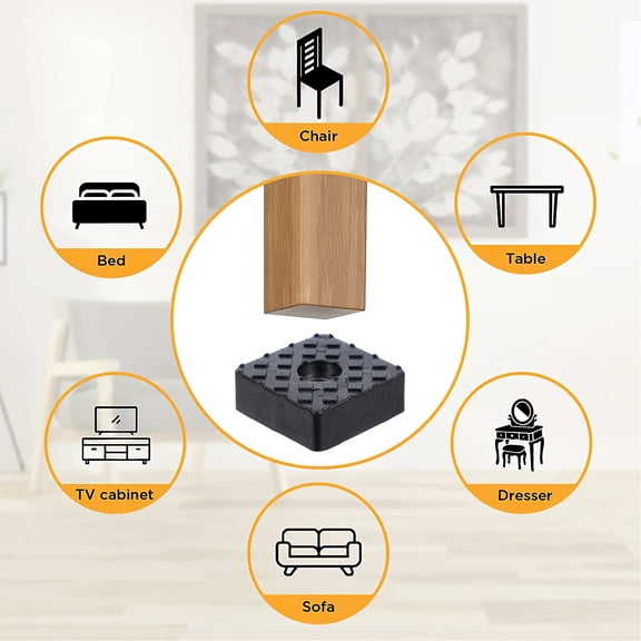 Milisten 12Pcs High Density Rubber Furniture Pads Shock Absorbing Non Slip Floor Protectors