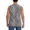 thumbnail image 6 of Picia Black White Stripes mens Cotton Tank Undershirts , Moisture-wicking Ribbed Tanks, Lightweight Cotton Tank Undershirts-Small, 6 of 7