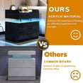 thumbnail image 5 of TC-HOMENY LED Nightstand with Charging Station, LED Voice-Activated Mode, 2 Drawers End Table with USB Charging Ports, Bedside Table for Bedroom, Living Room, Black, 5 of 12