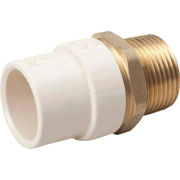 B & K 164-303NL Transition Adapter, Brass/CPVC, 1/2 inch