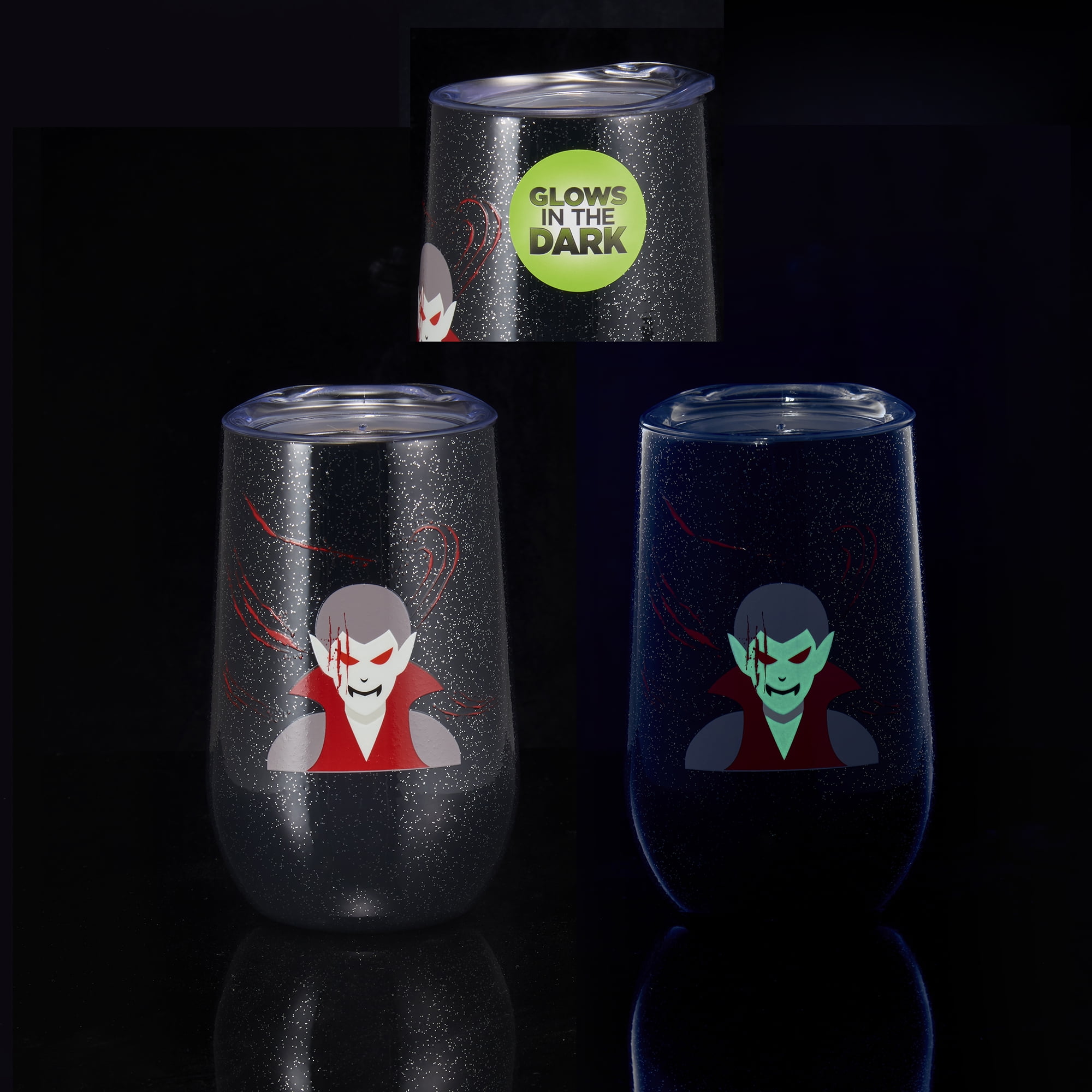 Way to Celebrate Halloween Glow in the Dark 26oz AS Plastic DW Drip  Tumbler, Red 