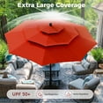 thumbnail image 5 of Alpha Joy 10ft 3 Tier Auto-tilt Outdoor Patio Umbrella Beach Garden Double Vented Table Umbrella with Push Button Tilt and Crank, Orange Red, 5 of 9
