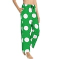 thumbnail image 2 of Daiia Green And White Polka Dot Women's Sleep Pant with Pockets and Drawstring,Pajama Pants-X-Large, 2 of 9