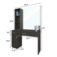 thumbnail image 2 of Artist Hand Wall Mount Salon Barber Station Styling Beauty Spa with Mirror, Left Shelf (Black), 2 of 7