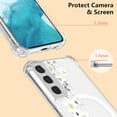 thumbnail image 4 of Étui Magnétique pour Samsung Galaxy S22 [Compatible avec Magsafe] Motif Floral Transparent Design Imprimé Flexible Acrylique Antichoc Étui de Protection Fleur, Fleur de Poirier Blanche, 4 of 4
