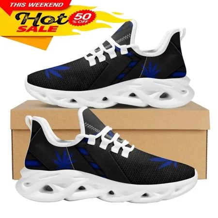 

INSTANTARTS3D Green Weed Leaves Printing Athletic Shoes for Women Breathable Lace Comfort Femme Footwear Platform Sneakers 2024
