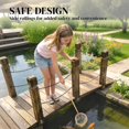 thumbnail image 4 of 5ft Carbonized Fir Wood Garden Bridge with Chain Handrails, Arched Decorative Footbridge for Backyard Pond and Walkway, Weather-Resistant Rustic Landscape Decor, 59.4" L x 26.8" W, 4 of 7