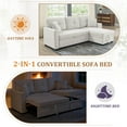 thumbnail image 6 of Timbernest 76.5" Pull Out Sofa Bed, Convertible L Shaped Sectional Sleeper Sofa with Chaise Storage, Beige Chenille, 6 of 11