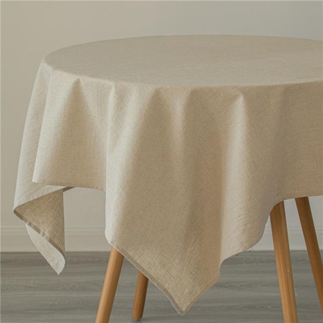 Deerlux QI003989.5278.NC Nappe Lavable en Lin Pur à 100 %, Naturel - Rectangle