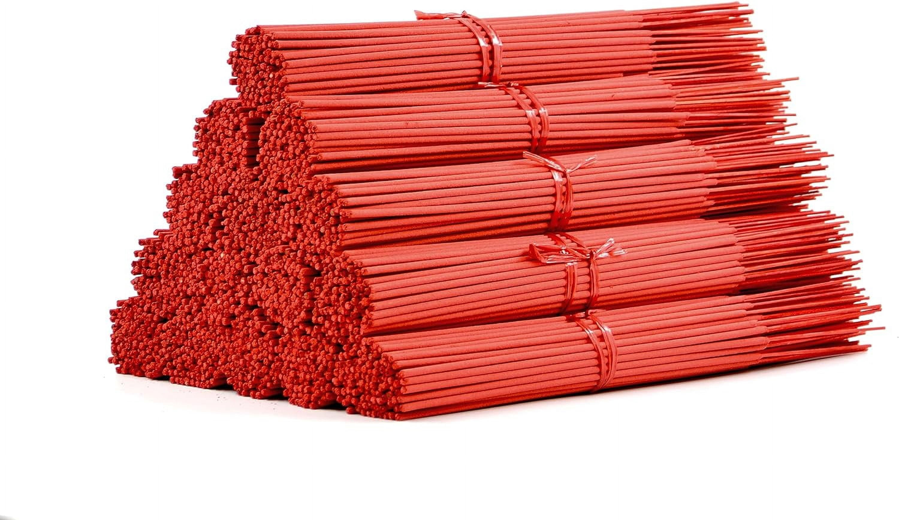 10000 Unscented (Red) Incense Sticks 11" Bulk Wholesale - 100% Natural Joss and Bamboo Punk Blanks - Great for DIY Aromatherapy Incense Making.