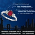 thumbnail image 2 of Gem Stone King 10K Two Tone Gold Ruby Red Mystic Topaz and Lab Grown Diamond Engagement Ring for Women | 1.14 Cttw | Oval 7X5MM | Gemstone November Birthstone | Size 7, 2 of 6