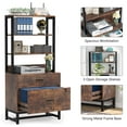 thumbnail image 4 of Tribesigns 2 Drawer File Cabinet with Lock, Letter Size Modern Filing Cabinet with Storage, Brown, 4 of 7