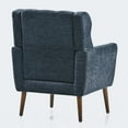 thumbnail image 6 of Accent Chair, Modern Comfy Chenille Tufted Armchair with Tapered Wood Legs, Mid-Century Upholstered Single Sofa Chair for Reading Room Living Room Bedroom (Dark Blue), 6 of 9