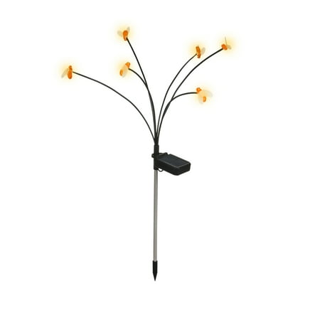 

Solar Garden Lights LED New Upgraded Solar Bee Lights Firefly Swaying Light Outdoor Waterproof 2 Modes Warm White
