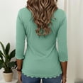 thumbnail image 4 of longantii Wrap Tops for Women 3/4 Sleeve Ruched V Neck Cinched Waist Tops Casual Dressy Slim Fit Spring Outfits Mint Green XL, 4 of 6