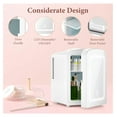 thumbnail image 4 of Skincare Mini Fridge with LED Mirror, 4L Makeup Refrigerator for Skincare, Cosmetics, Drinks - Portable Small Fridge for Bedroom, Dorm, Office, 4 of 7