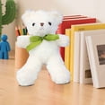 thumbnail image 4 of Cute Plush Teddy Bear with Green Bow, Soft Fluffy Stuffed Animal Toy for Kids, 4 Color Options, Perfect for Easter Gifts, Bedroom Decor & Playtime Companions, 4 of 7
