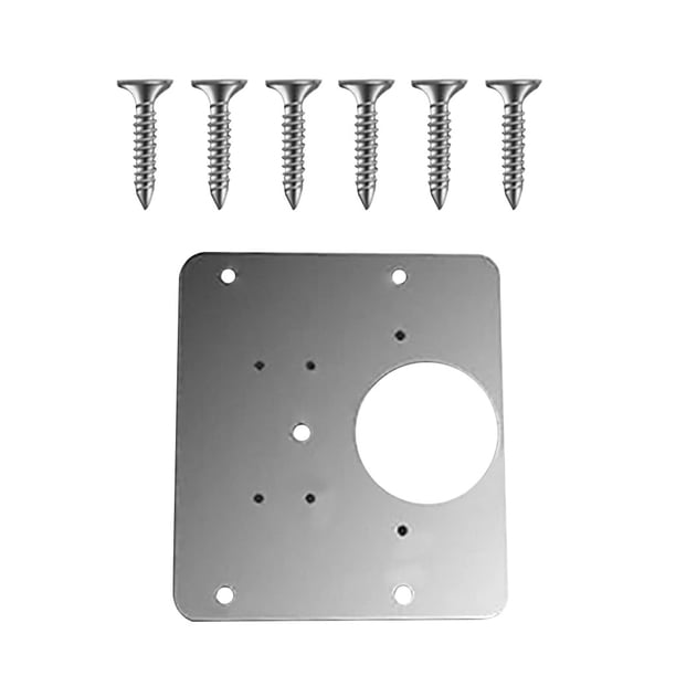Billuyoard Placa de reparación de bisagras para muebles, acero resistente a la oxidación, mejora del hogar, muebles, armario, puerta, bisagras, Conjuntos de muebles de dormitorio Deflector+tornillo Billuyoard HA007198-01