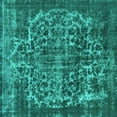 thumbnail image 1 of Ahgly Company Machine Washable Indoor Square Oriental Turquoise Blue Industrial Area Rugs, 6' Square, 1 of 4