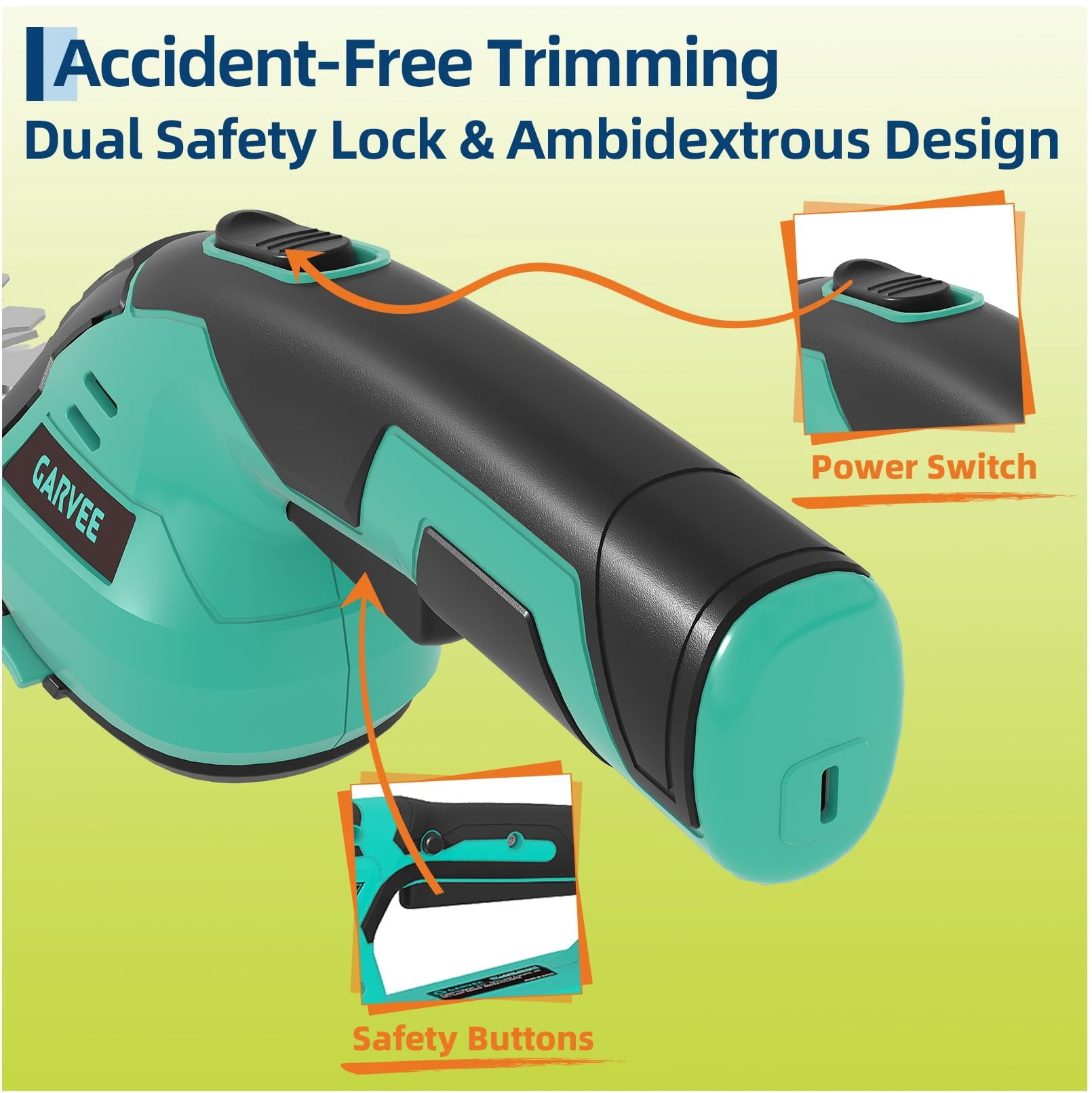 Memoryfield 2-in-1 Cordless Grass Shear & Hedge Trimmer, 7.2V Electric Handheld Shrub Trimmer, Rechargeable Lithium-Ion Battery, Type-C Charging Cable Included