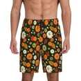 thumbnail image 1 of Balery Harvest Pumpkins Pantalones cortos de pijama de punto de algodón para hombre con cinturilla y bolsillos-4X-Large, 1 of 6