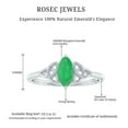 thumbnail image 6 of Rosec Jewels Natural Emerald Diamond Engagement Ring - Celtic Knot Ring (4X8 mm Marquise Emerald, AAA Quality) - With Jewelry Box, 10K White Gold, US 4.00, 6 of 7