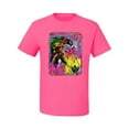 thumbnail image 2 of Wild Bobby, Colorful Rainbow Unicorn Animal Lover Men's Graphic T-Shirt, Neon Pink, 4XL, 2 of 3