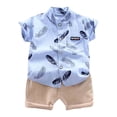 thumbnail image 3 of Hiijoy Toddler Boys Outfits Summer Short Sleeve Button-Down Shirt Shorts Set, Sizes 2-3T, 3 of 3