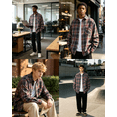 thumbnail image 6 of Men's Plaid Flannel Button‑Down Shirt, Loose Fit Long Sleeve Casual Shirt Jacket for Daily Work Travel, XS‑2XL, 6 of 13